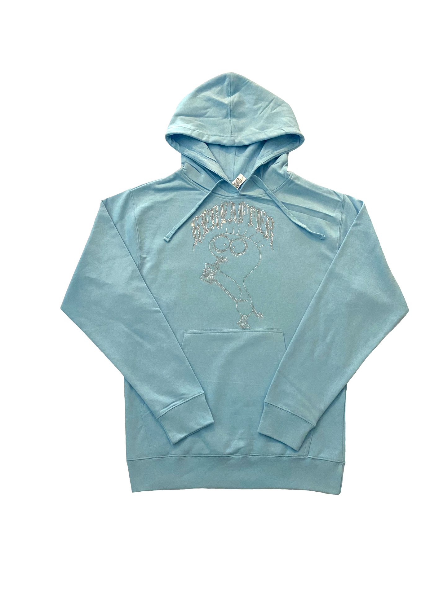 Cheese Rhinestone Hoodie (Baby Blue)